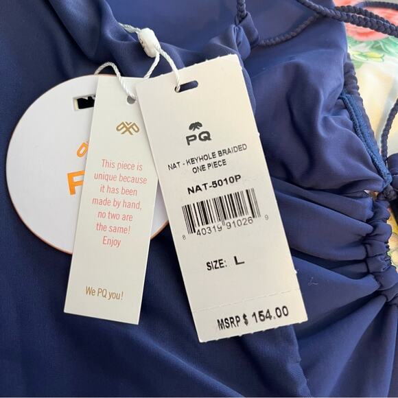 PQ SWIM NAT KEYHOLE BRAIDED ONE PIECE NWT - Picture 7 of 7